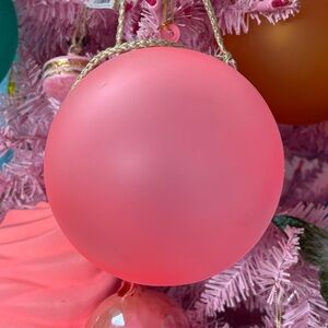 Glitterville rainbow frosted ball ornament - pink